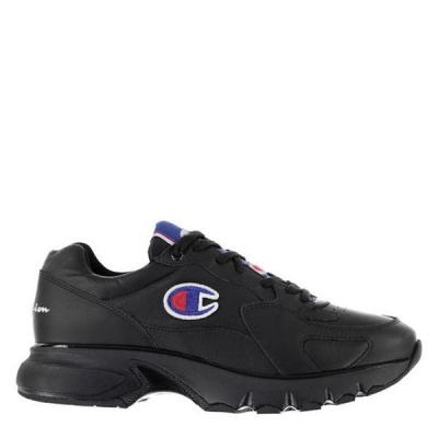 Photo of Champion Mens CWA Leather Trainers- Black [Parallel Import]