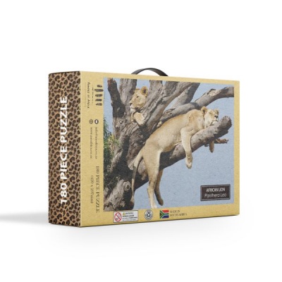 Exquisite A3 Lions In A Tree Hand Crafted South African Wildlife Puzzle