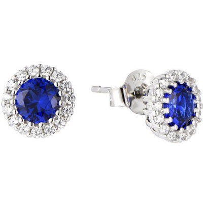 Photo of Kays Family Jewellers Classic Sapphire Halo Studs on 925 Silver