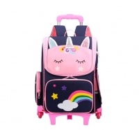 Unicorn Design Student 6 Wheel Trolley School Bag