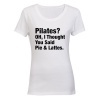 Pilates OR Pie & Lattes? - Ladies - T-Shirt Photo