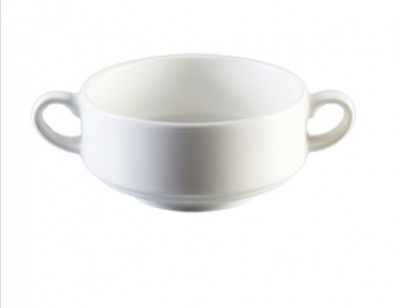 Bowl 280ml 6 pieces Stacking Soup Bowl With Handles Blanco Continental China