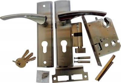 Photo of Upper Edge - Canova Cylinder Door Lock & Handle Set - Silver