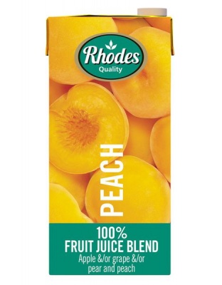 Photo of Rhodes 100% Fruit Juice Peach 6 x 1 LT