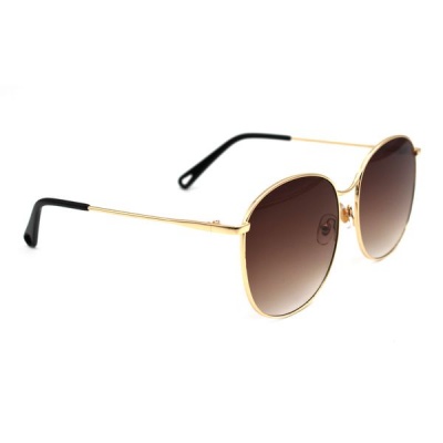 Photo of You & I Ladies Brown & Gold Metal Classic Sunglasses - Gwen