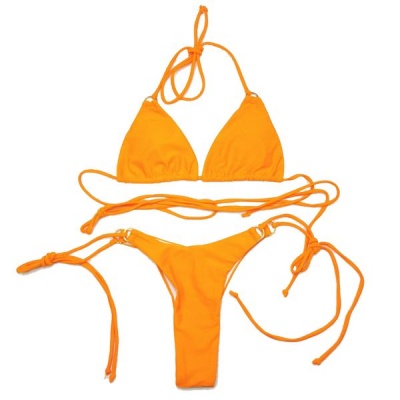 Photo of Urban Swimwear Collection USC Crossed Strings Brazilian Bikini Swimwear - Orange