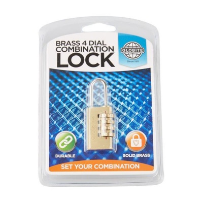 Photo of GLOBITE Solid Brass 4 Dial Combination Lock