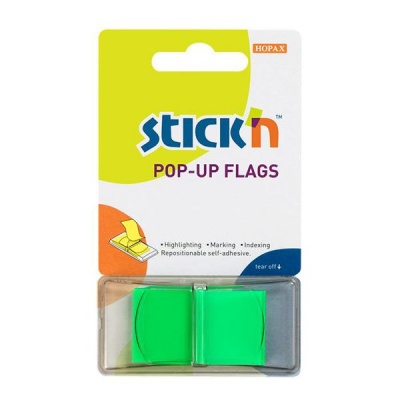 Photo of Stick n Stick'n Pop Up Flags Neon Lime 45x25mm - 50 sheets per pad