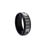 Xcalibur TrendStudio X Jesus Inscription on 8mm Stainless Steel Ring