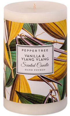 Pepper Tree Vanilla Ylang Ylang Medium Scented Pillar Candle 600ml