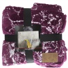 Pierre Cardin Plush Metallic Throw – Plum with Silver Foil Photo