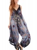 SKA VV Tie Shoulder Mandala Peacock Umbrella Jumpsuits Photo
