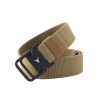 Double Loop Metal Buckle Canvas Tactical Belt-Brown Photo