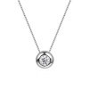 Embellished -925 Sterling Silver Zirconia Bold Single Pendant Necklace Photo