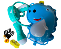 Aqua Nautics Blue Dinosaur Water Backpack with Gun