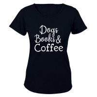 Dogs Books Coffee Ladies T Shirt