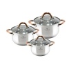 Blaumann 6 Piece Stainless Steel Cookware Set with Glass Lids - Gourmet Line Photo