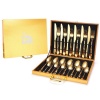 LMA 24 Piece Cutlery Set & Storage Case - Polished Gold Finish Photo