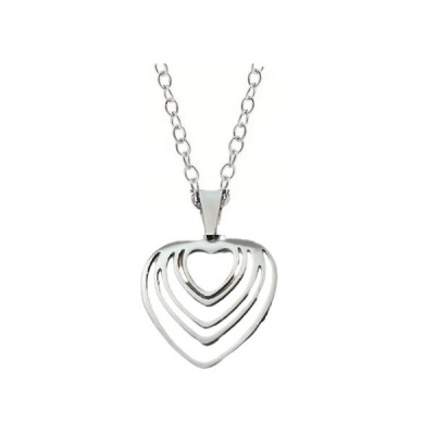 Womens Layered Heart Shaped Pendant Necklace
