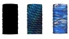 Face-Neck Warmer Bandana Face Shield Black Blue Scale Blue Fish Set of 3 Photo