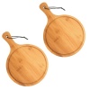 GoVogue Bamboo Pizza / Cheese / Fruit Platter Board - Set of 2 Photo