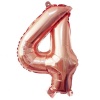 Bubblebean - Rosegold Bunched Party Helium Number 4 Balloon Photo