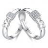 SilverCity 925 Sterling Silver Plated Zircon Locked In Love Ring Set Photo