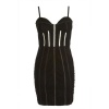 Quiz Ladies Black Embellished Mini Dress - Black Photo