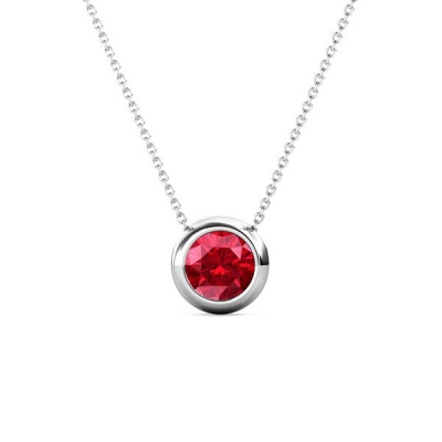 Photo of Destiny Moon July/Ruby Birthstone Necklace with Swarovski Crystals