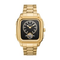Fossil mens Inscription Automatic Gold Tone Stainless Steel Watch ME3239