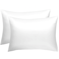 Dreamy Nights Satin Pillow Cases Twin Pack White