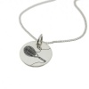 Tennis Racket Engraved Sterling Silver Necklace with Chain Photo