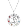Crystalize 925 Sterling Silver Aum 7 Chakra Necklace with Swarovski Crystal Photo