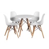 Round Table with 4 Chairs - White Photo