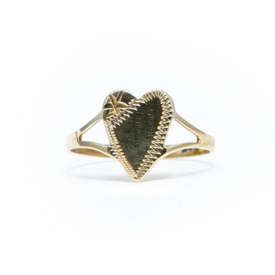 Photo of 9ct Yellow Gold Baby Signet Ring - Heart