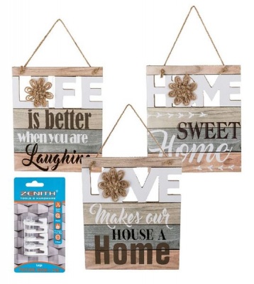 3x Plaque Cut Out 20x22cm Hanging Hooks Included