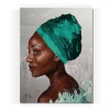 LiaJ Original Art print - African Woman Wall Art | Blue | A3 stretched canvas Photo
