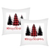 PepperSt - Scatter Cushion Cover Set - Red Plain Merry Christmas Photo