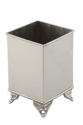 Photo of Silver Plated Decorative Square Flower Vase With Legs