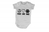 BuyAbility Peace. Love. Dogs - Short Sleeve - Baby Grow Photo