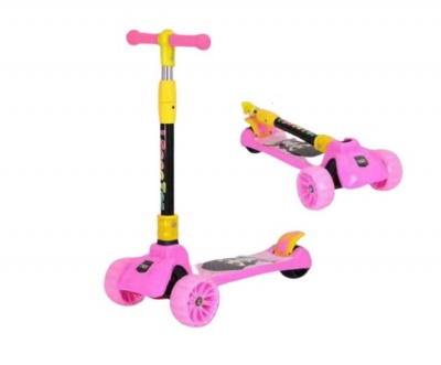 Kids Ride on Scooter with Flashing Wheels Pink