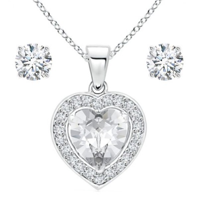Stella Luna Heart Jewellery Set Clear Crystal