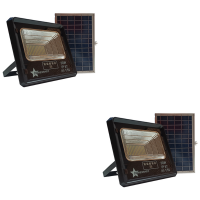 50W IK T50 IP67 Solar Rechargeable Flood Light 2 Pack