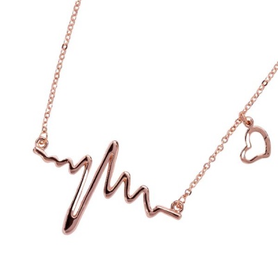 Photo of iDesire Rose Gold Heartbeat With Heart Necklace