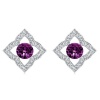 Stella Luna Clover Earrings- Swarovski Amethyst Crystal Rosegold Photo