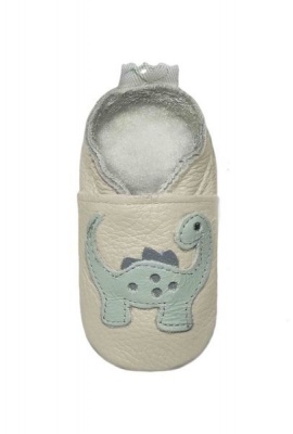 Photo of Pitta-Patta Soft Genuine Leather Baby Shoes - Green Friendly Dino - Size 2