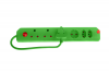 Electricmate 6 Way Multi Plug Over Load - Green Photo