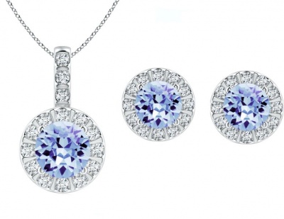 Photo of Civetta Spark Rachel Set - Swarovski Light Sapphire Crystal