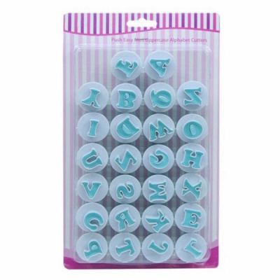 Photo of 26 Pieces Of Alphabet Uppercase Fondant Cutter - White/Blue