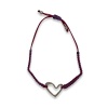 No Memo - Handmade Macramé Bracelet With Heart Pendant - Red/Purple Photo